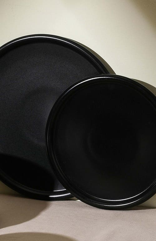 Stone Lain Eden Stoneware 4-piece Dinner Plate Set In Black