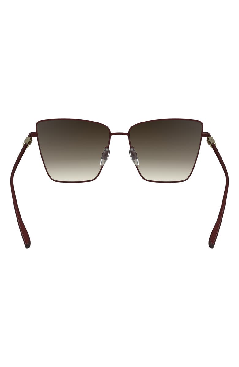 Longchamp 55mm Gradient Square Sunglasses, Alternate, color, Burgundy