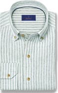 David Donahue Linen Stripe Sport Shirt