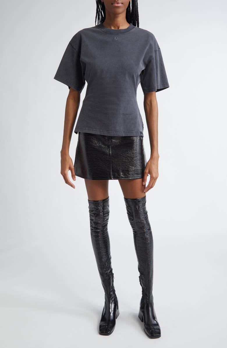 Courrèges Fitted Stonewashed T-Shirt, Alternate, color, 