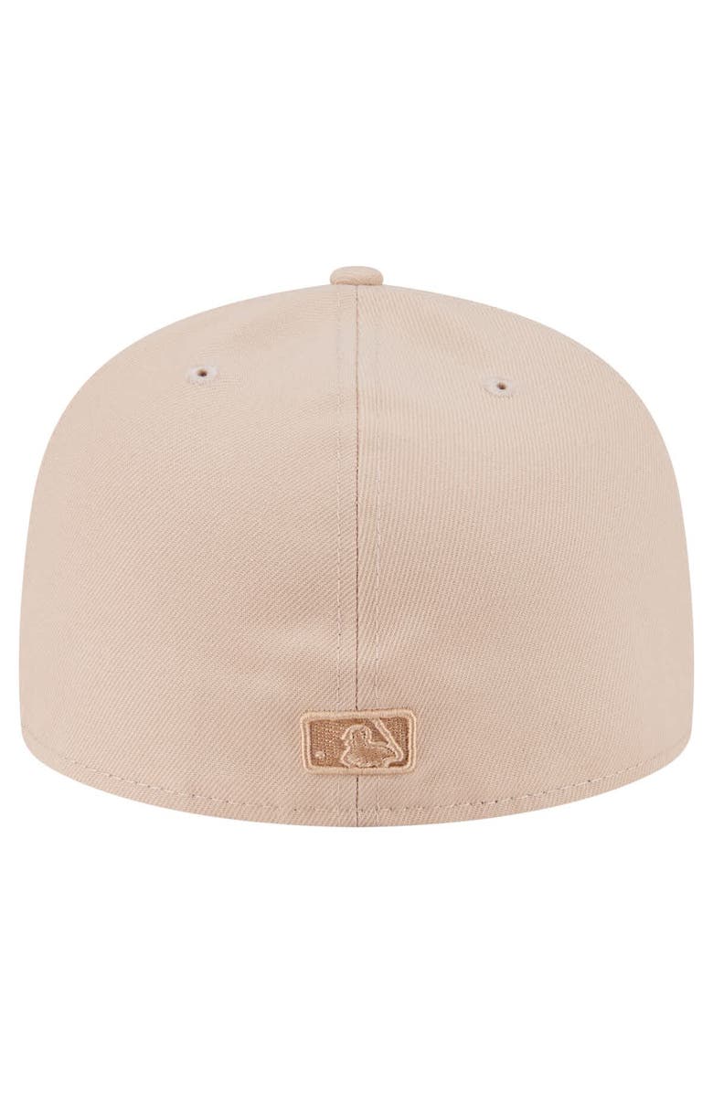 New Era Men's New Era Light Beige Boston Red Sox Color Pack A-Frame 59FIFTY Fitted Hat, Alternate, color,