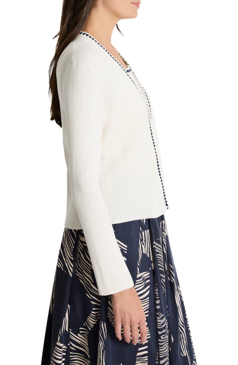NIC+ZOE Trim Rib Cardigan, Alternate, color, Classic Cream