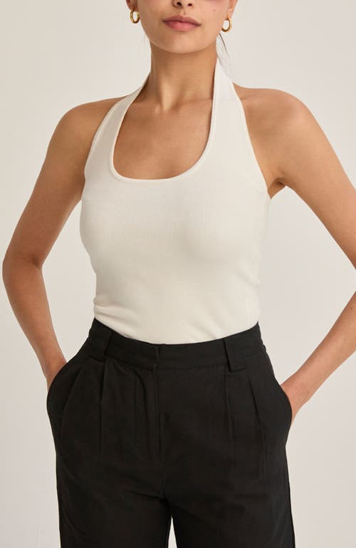 Crescent Halter Knit Top In Neutral