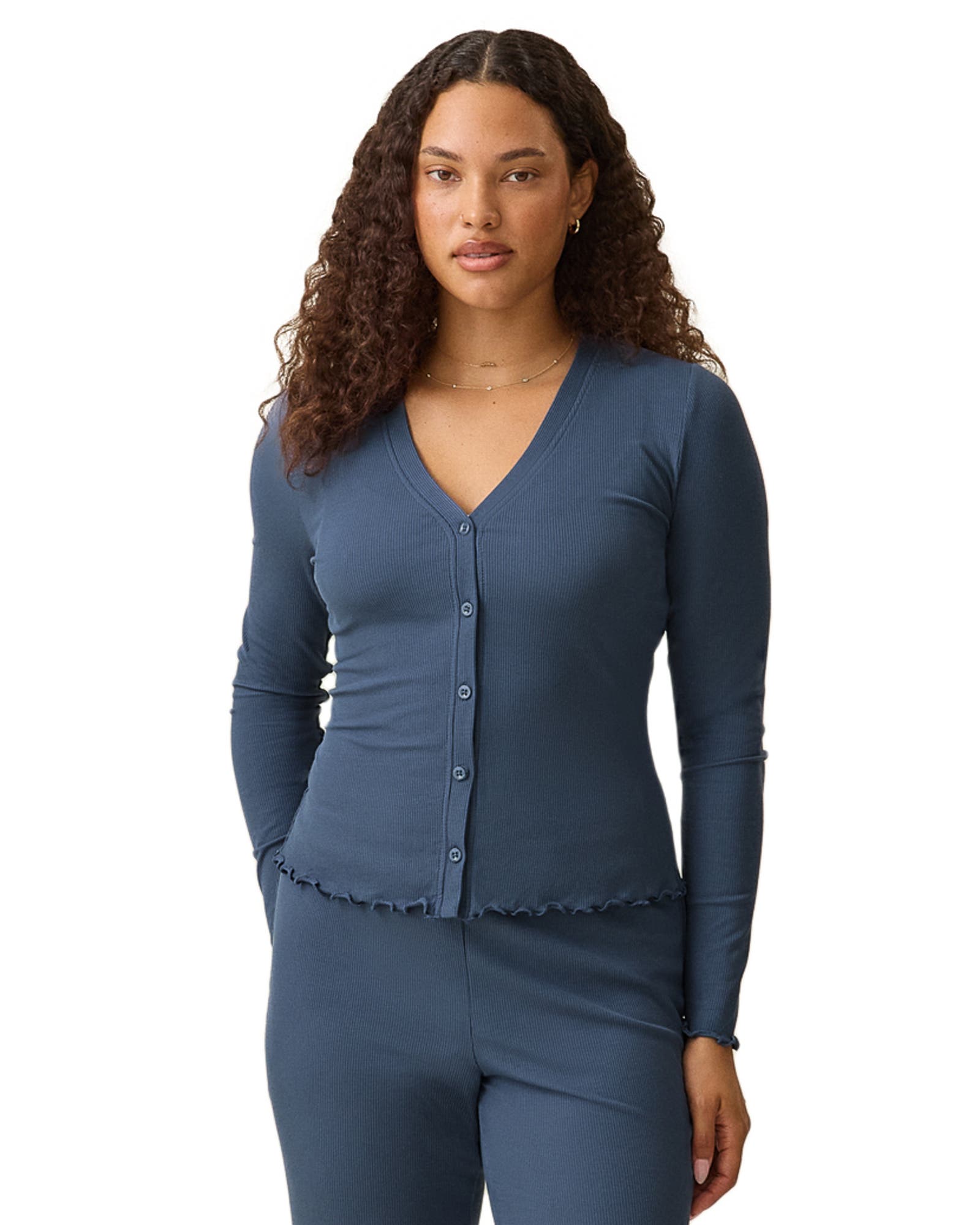 Kindred Bravely Ribbed Modal Cardigan In Blue