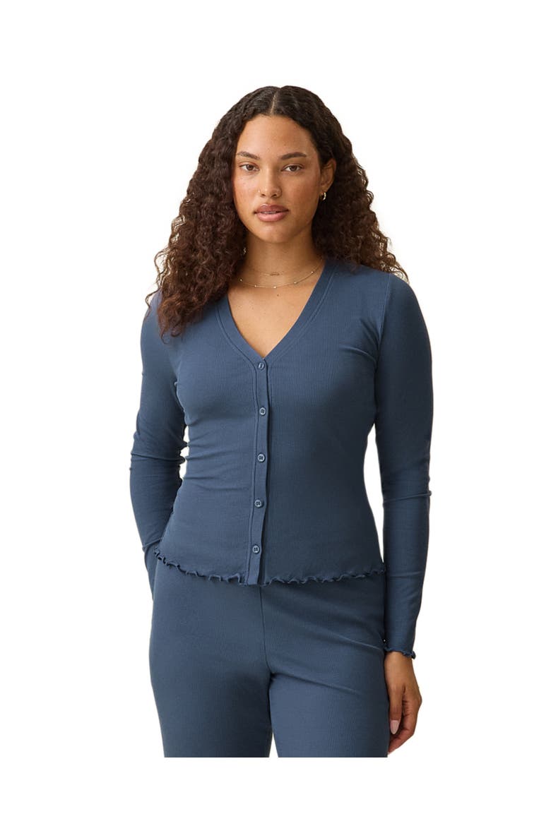 Ribbed Modal Cardigan, Main, color, Light Navy