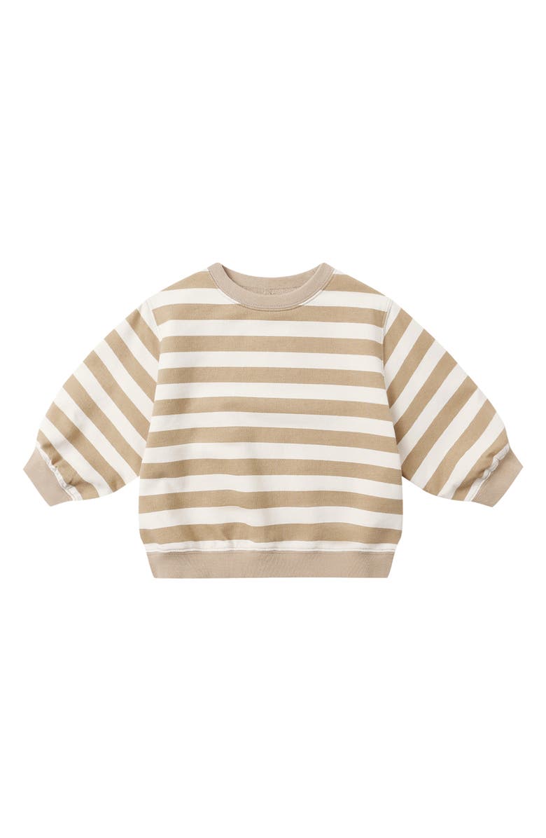 QUINCY MAE Oversize Stripe Cotton Sweatshirt, Main, color, Gold