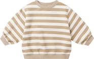 QUINCY MAE Oversize Stripe Cotton Sweatshirt