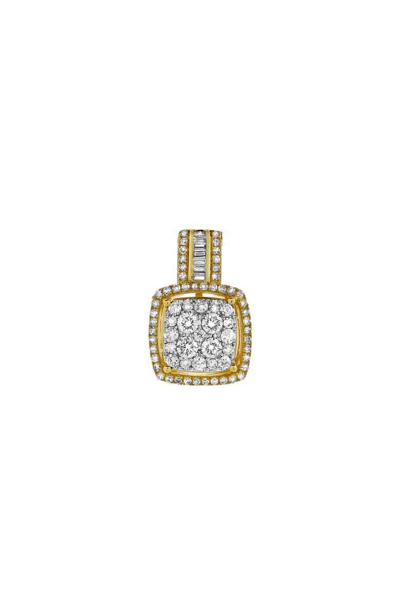 Elysian Square Diamond Pendant in 10K Yellow Gold, Alternate, color, 10K Yellow Gold