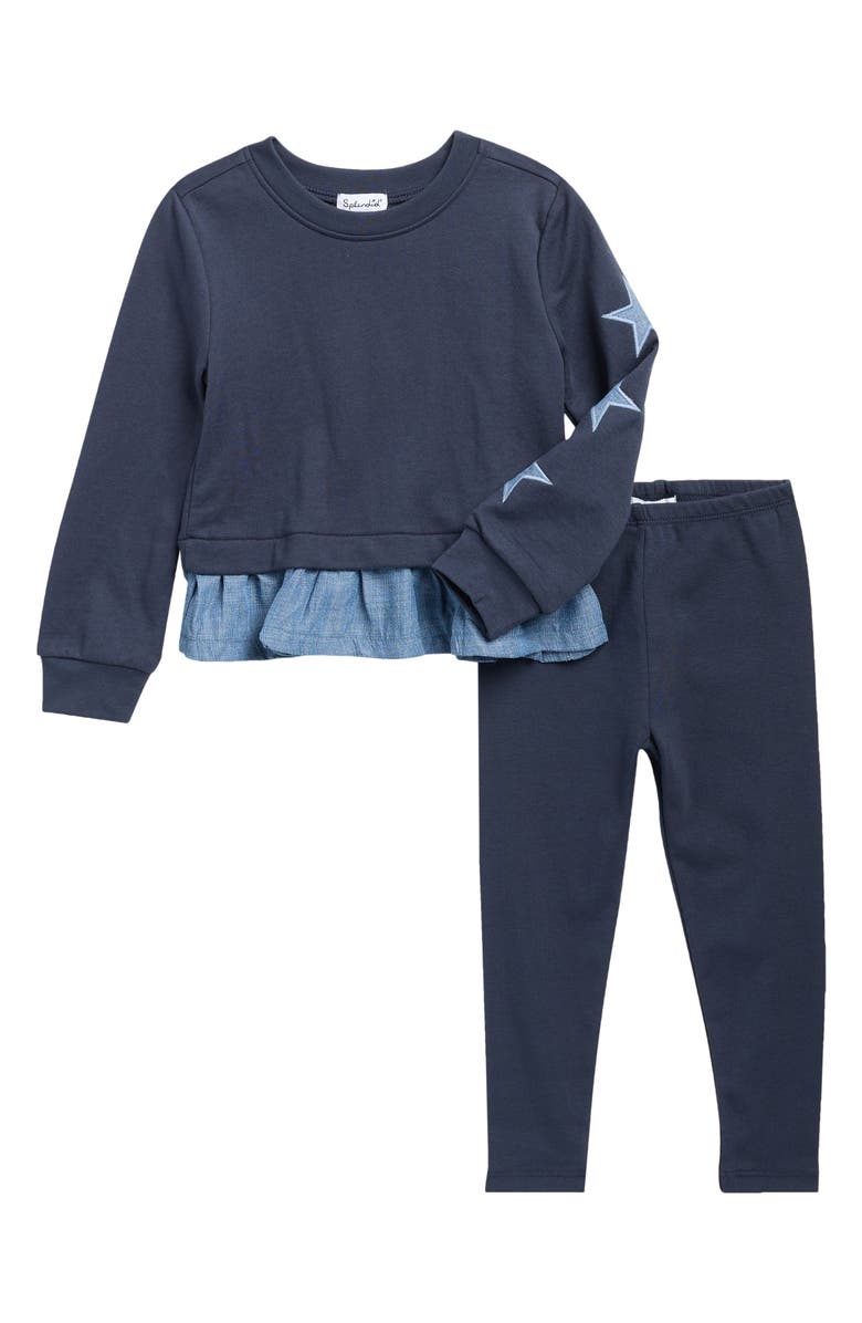Splendid Kids' Shining Star Pullover & Leggings Set, Main, color, Navy