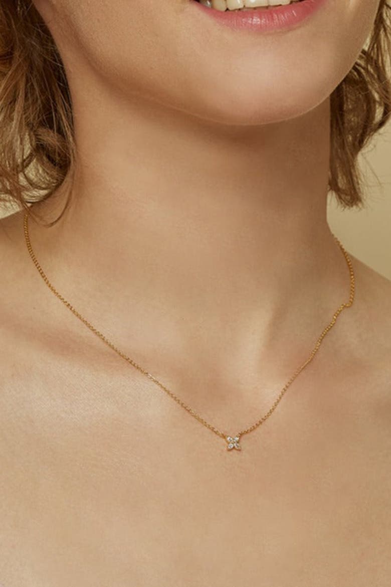 14k Gold Plated Alexa Necklace Dainty Trendy Daily Sparkle, Alternate, color, Gold