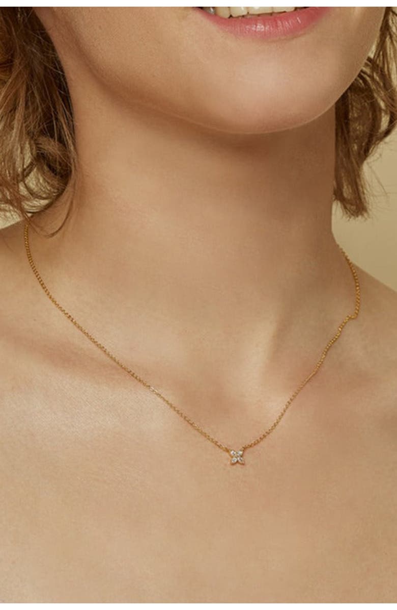 Bearfruit Jewelry 14k Gold Plated Alexa Necklace Dainty Trendy Minimal Gift, Alternate, color, Gold