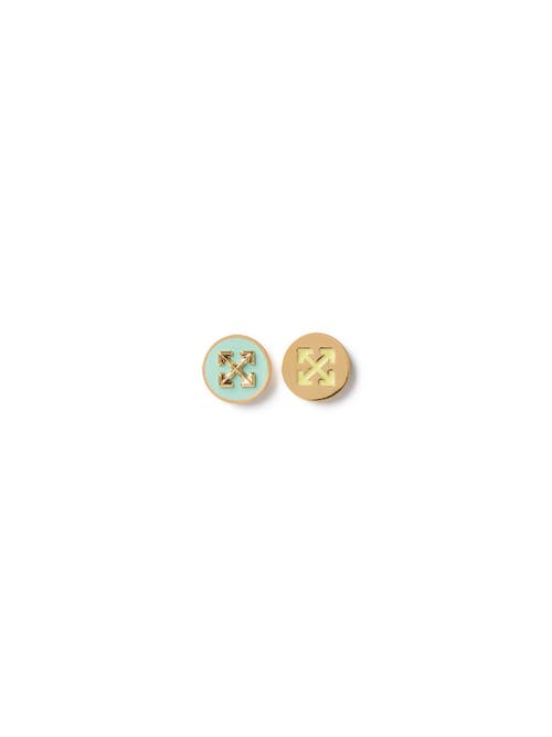 Off-white Gold Arrow Button Studs Earrings In Gold