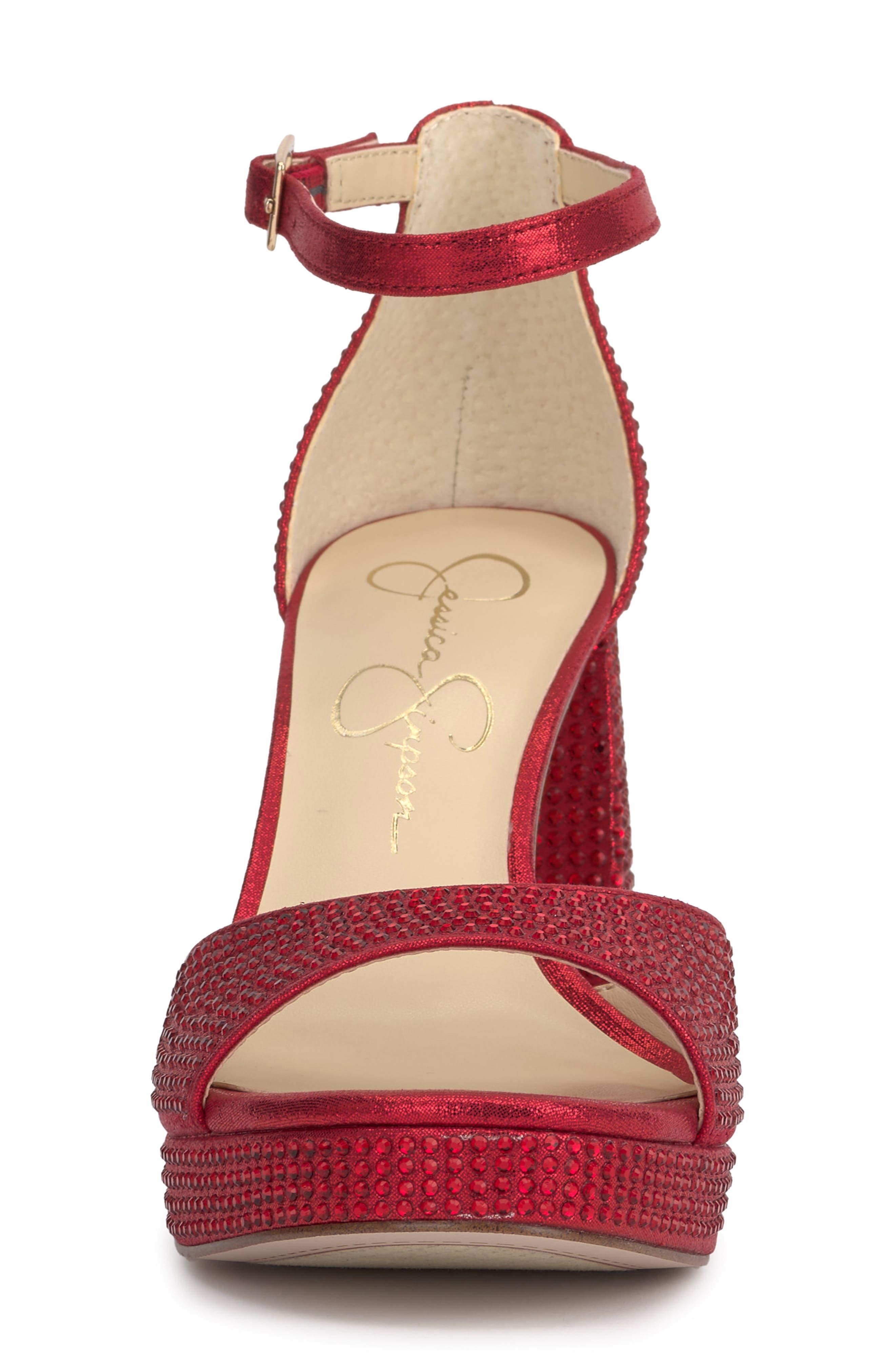 Jessica Simpson Kaliah Ankle Strap Platform Sandal, Alternate, color, Red Muse