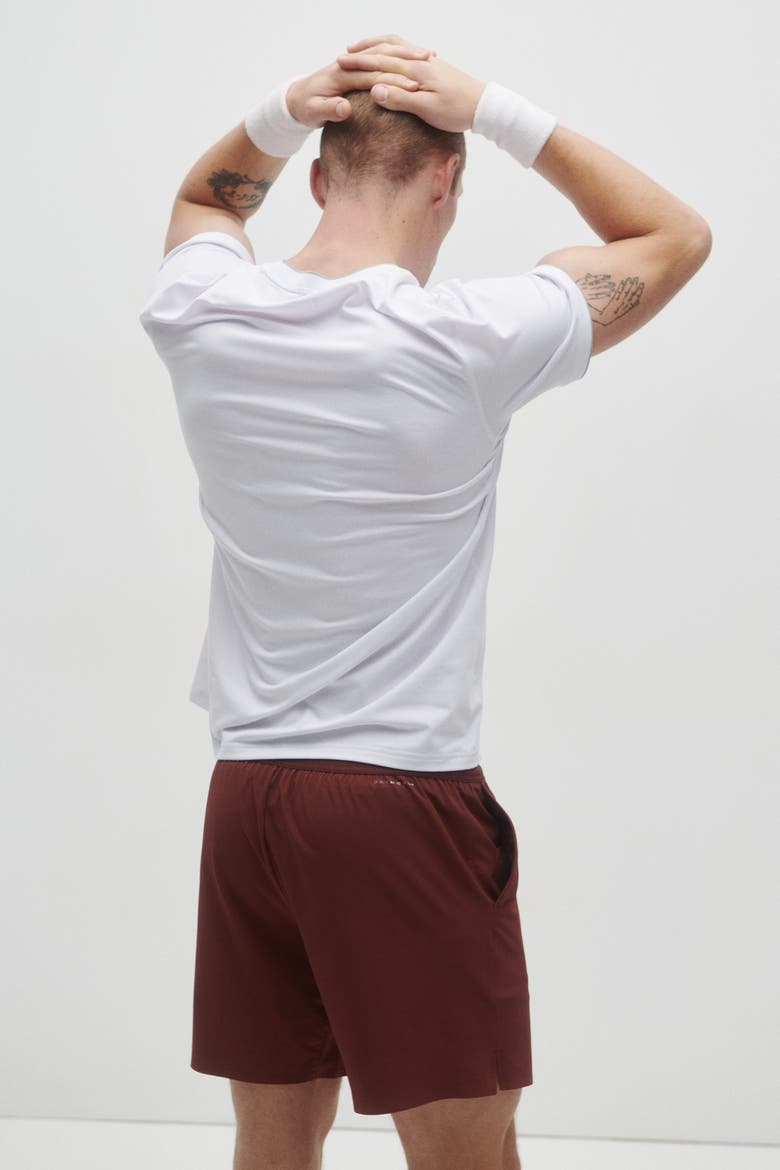 Regular-Fit Tennis Shorts With Drymove, Alternate, color, Brick red