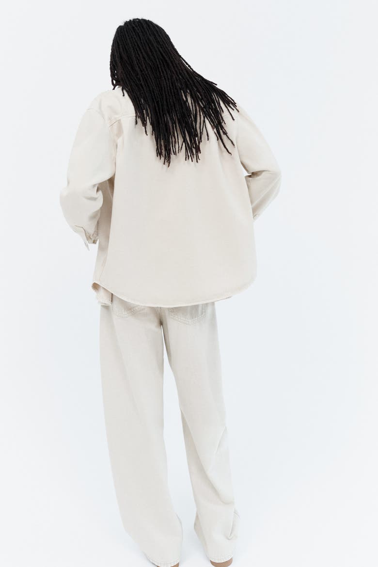 Oversized Denim Shirt, Alternate, color, Light dusty beige