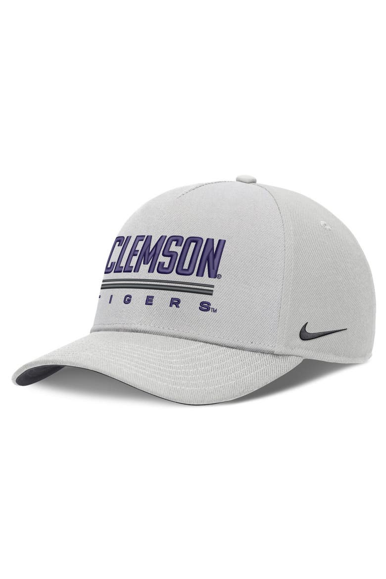 Men's Nike  Gray Clemson Tigers 2026 Sideline Dri-FIT Rise Adjustable Hat, Main, color, Gray