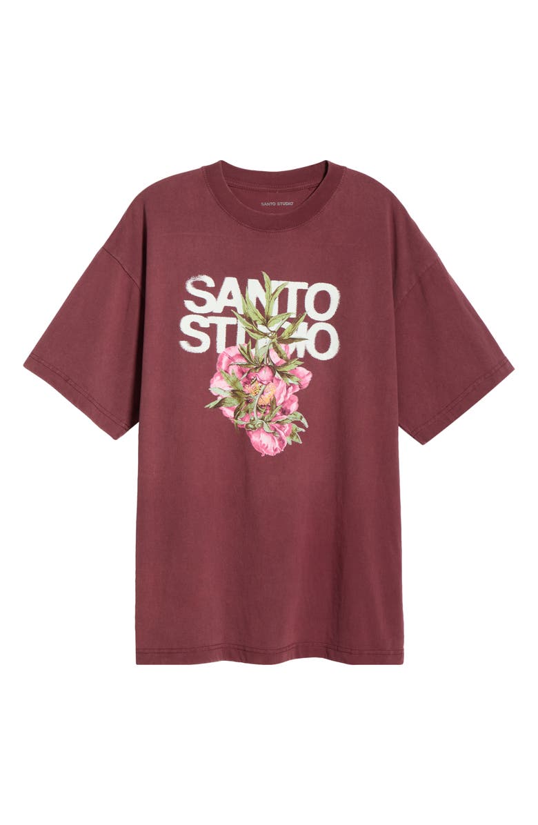 SANTO STUDIO x Jeff Lawrence Flower Graphic T-Shirt, Main, color, Merlot