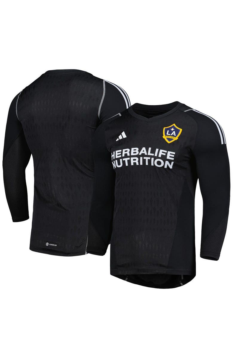 adidas Men's adidas Black LA Galaxy 2023 Goalkeeper Long Sleeve Replica Jersey, Main, color, Black