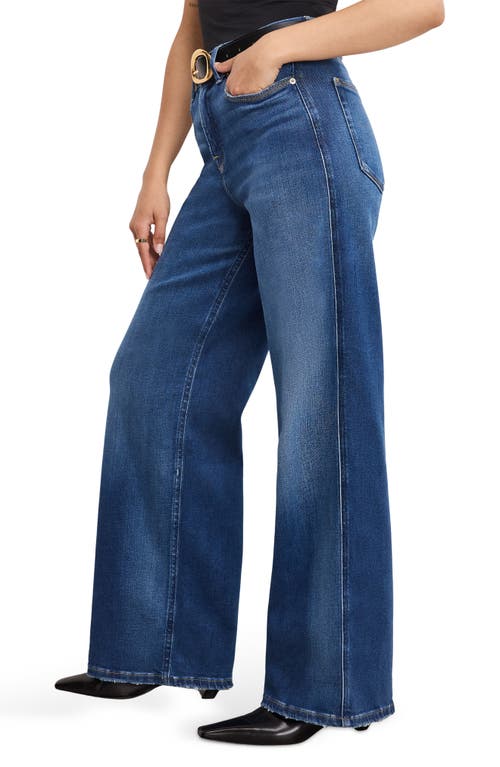 Good American Soft-tech Good Petite Wide Leg Jeans In Blue