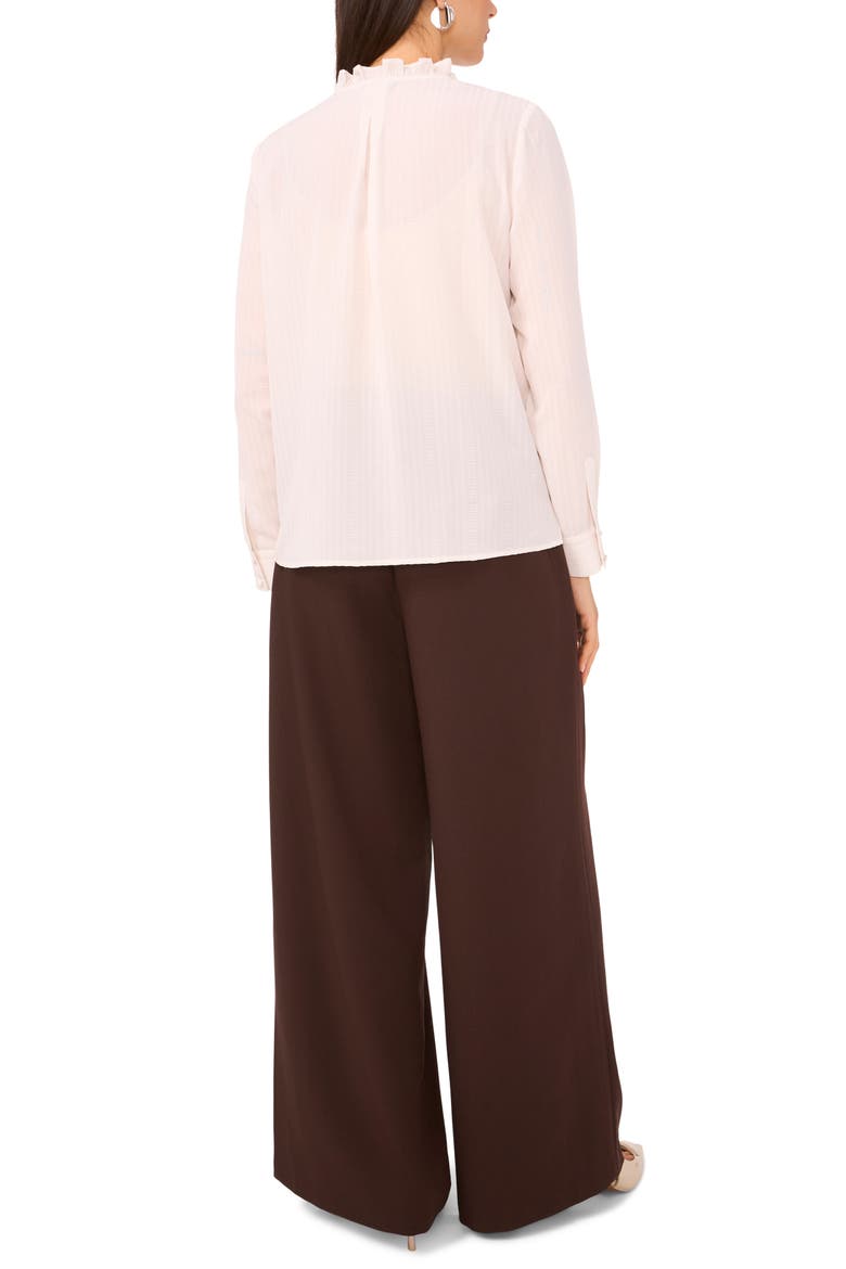 Stripe Ruffle Button-Up Shirt, Alternate, color, BIRCH