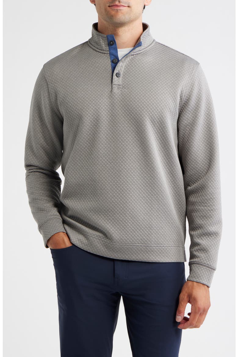 Rockwells Quilted Henley Pullover, Main, color, SMOKE