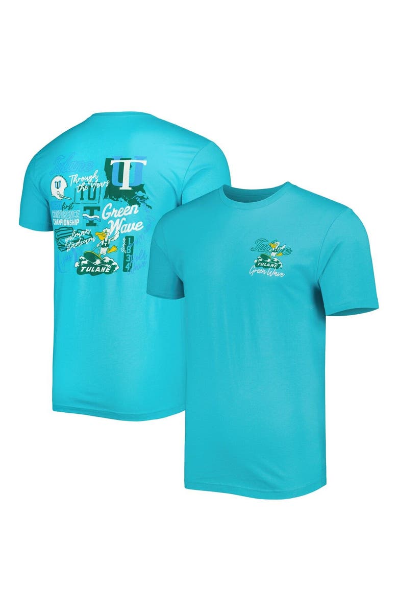 IMAGE ONE Men's Blue Tulane Green Wave Through the Years T-Shirt, Alternate, color,