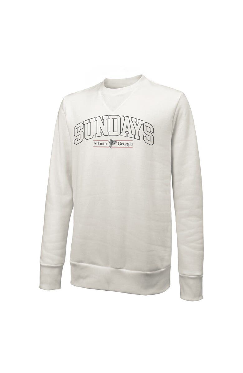 Majestic Threads Unisex Majestic Threads White Atlanta Falcons Sundays Block Letter Crewneck Pullover Sweatshirt, Alternate, color, White