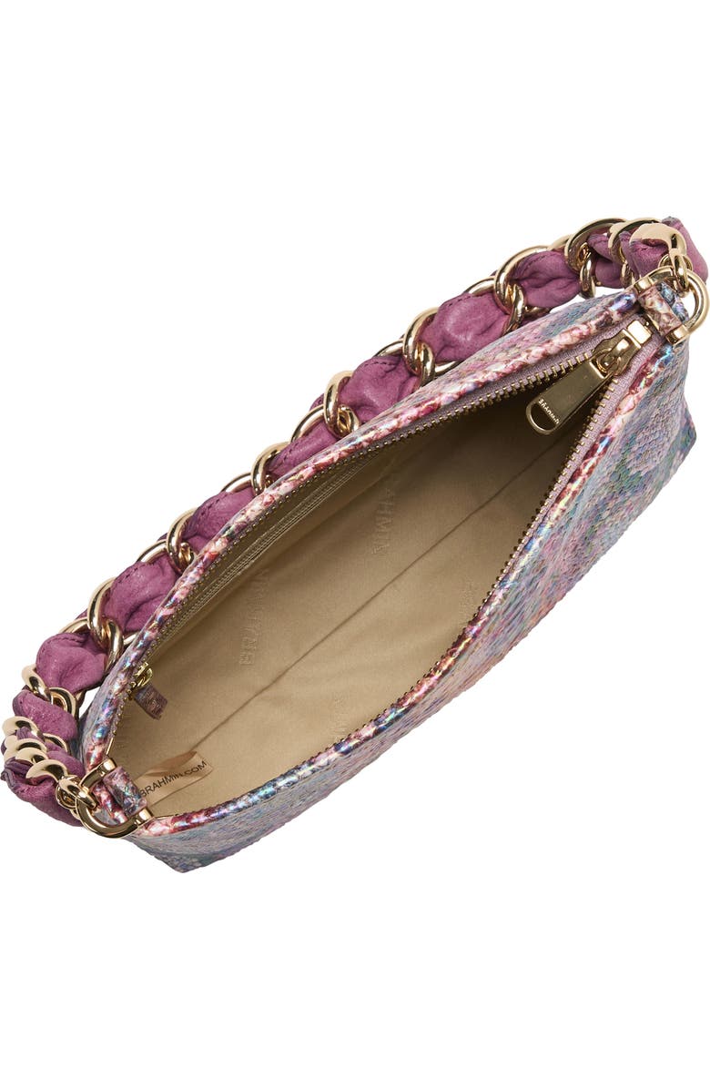 Brahmin Mod Lorelei Croc Embossed Leather Shoulder Bag, Alternate, color, Dewberry