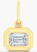 Everlee East West Emerald Domed Lab Diamond Charm in 14K