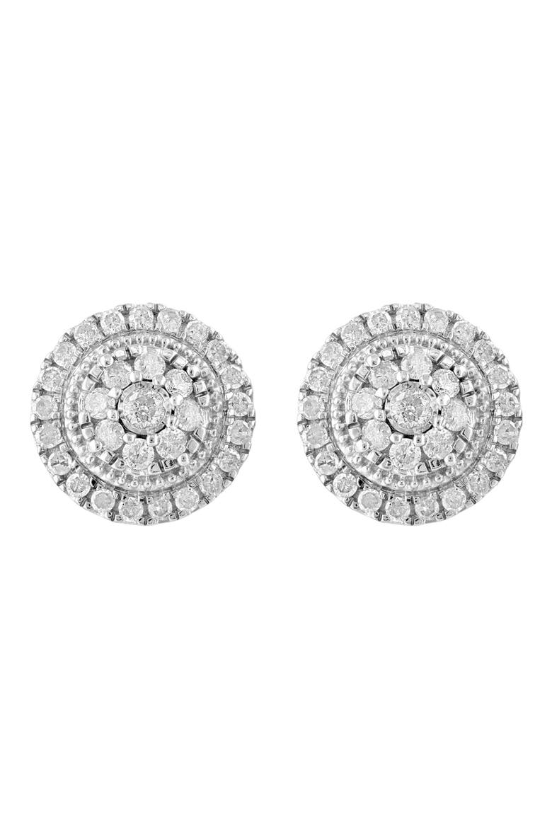 Sterling Silver Diamond Stud Earrings, Alternate, color, SILVER