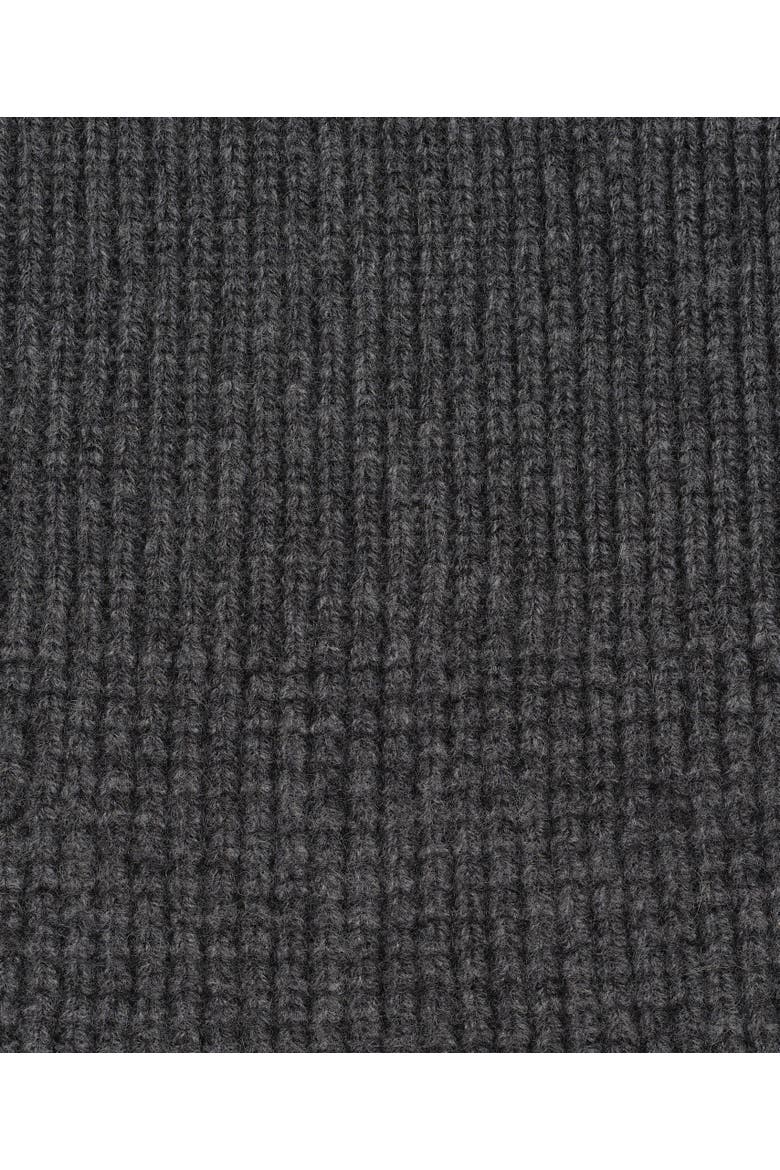 Cashmere Mixed Stitch Scarf, Alternate, color, Charcoal