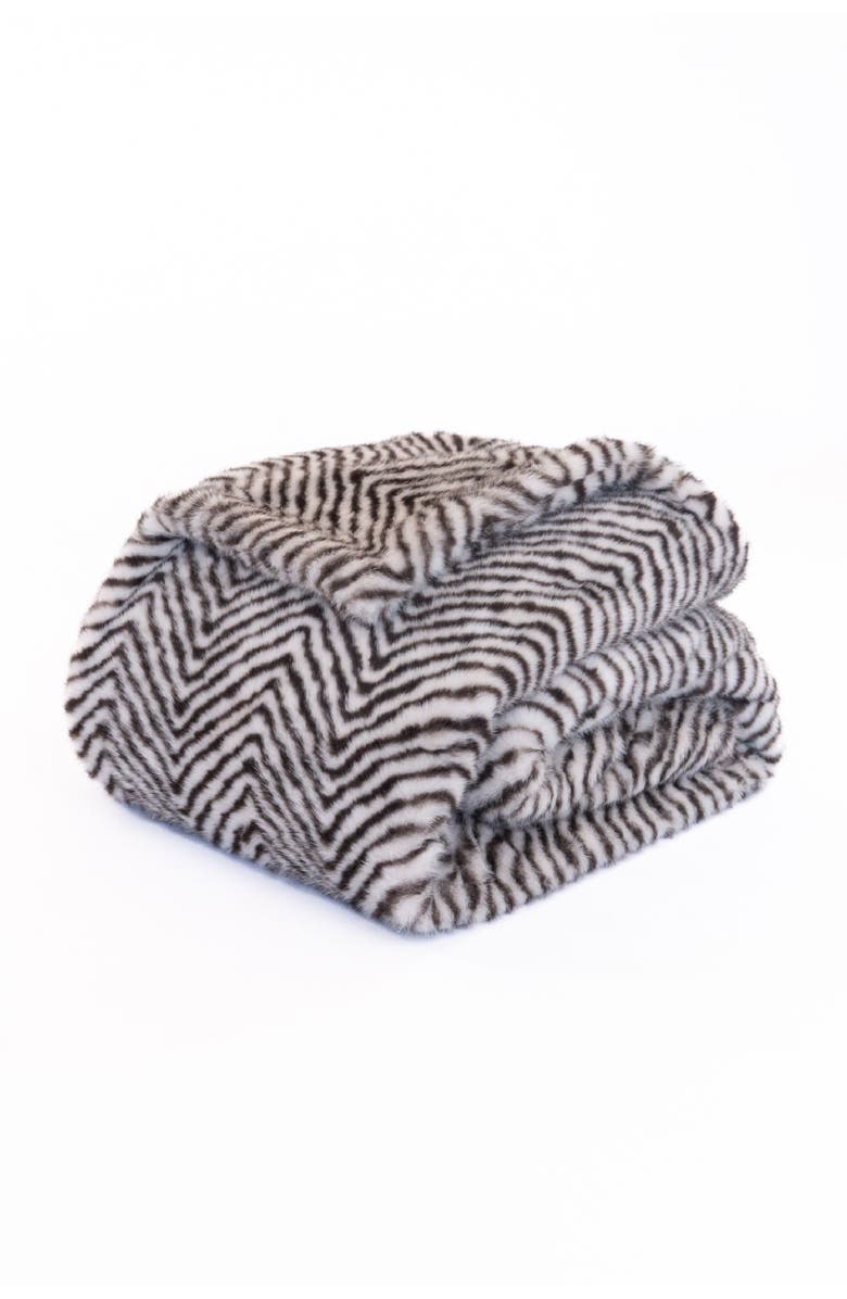 Sea To Me Blankets San Diego Safari Plush Faux Fur Throw Blanket, Main, color, Zebra