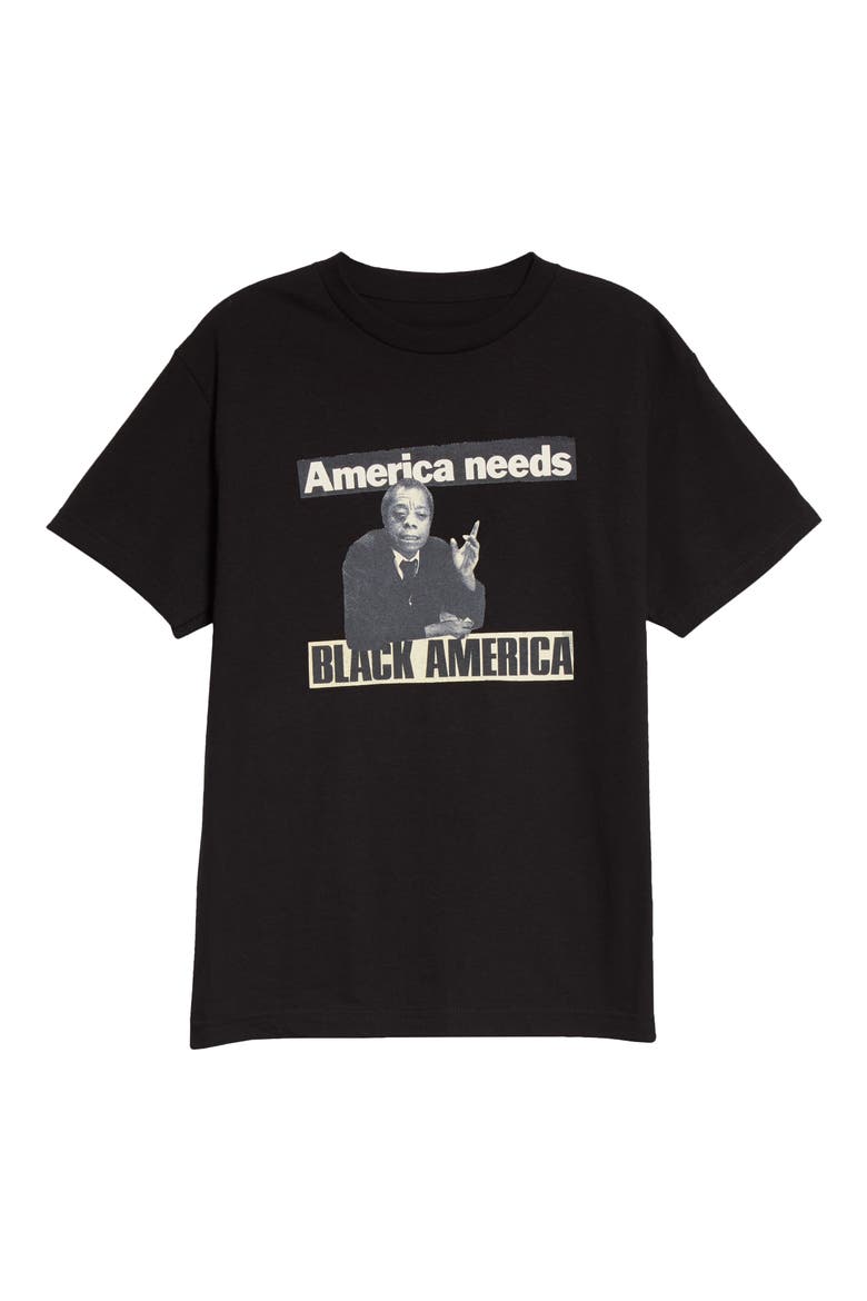 Black America Cotton Graphic Tee (Nordstrom Exclusive), Alternate, color, BLACK