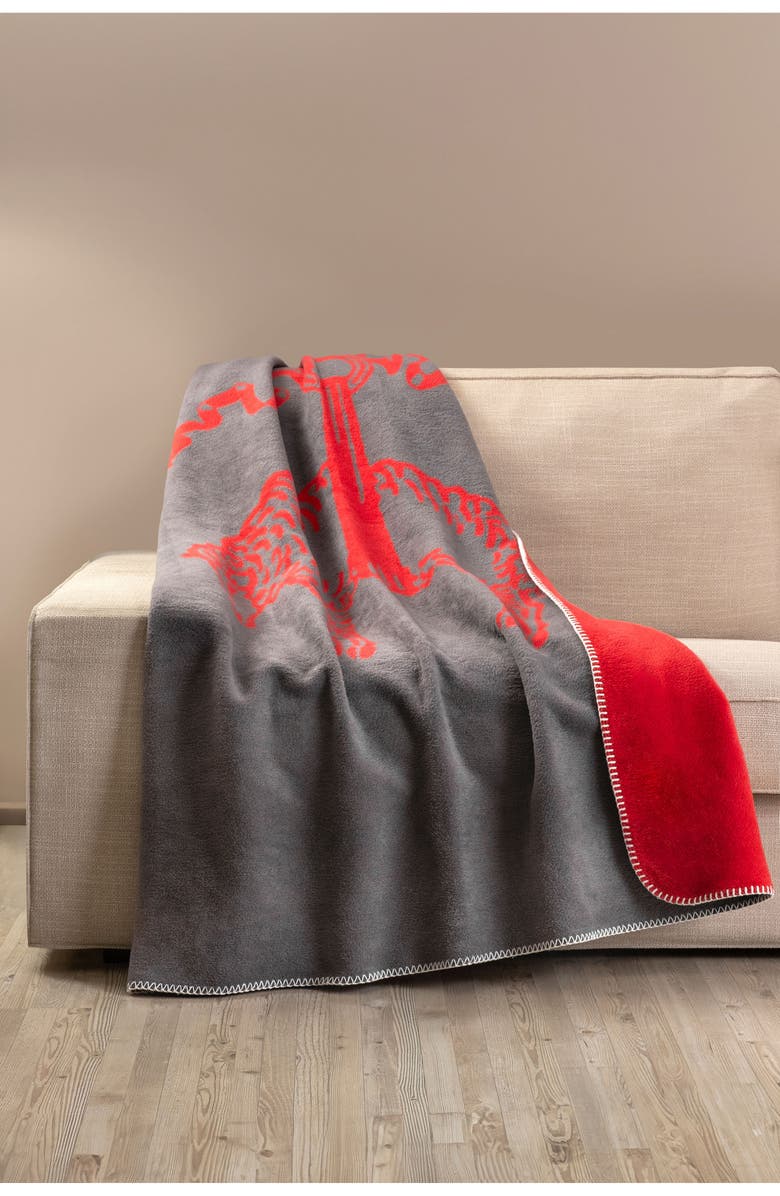 Brooks Brothers Double Faced Blanket, Alternate, color, Red