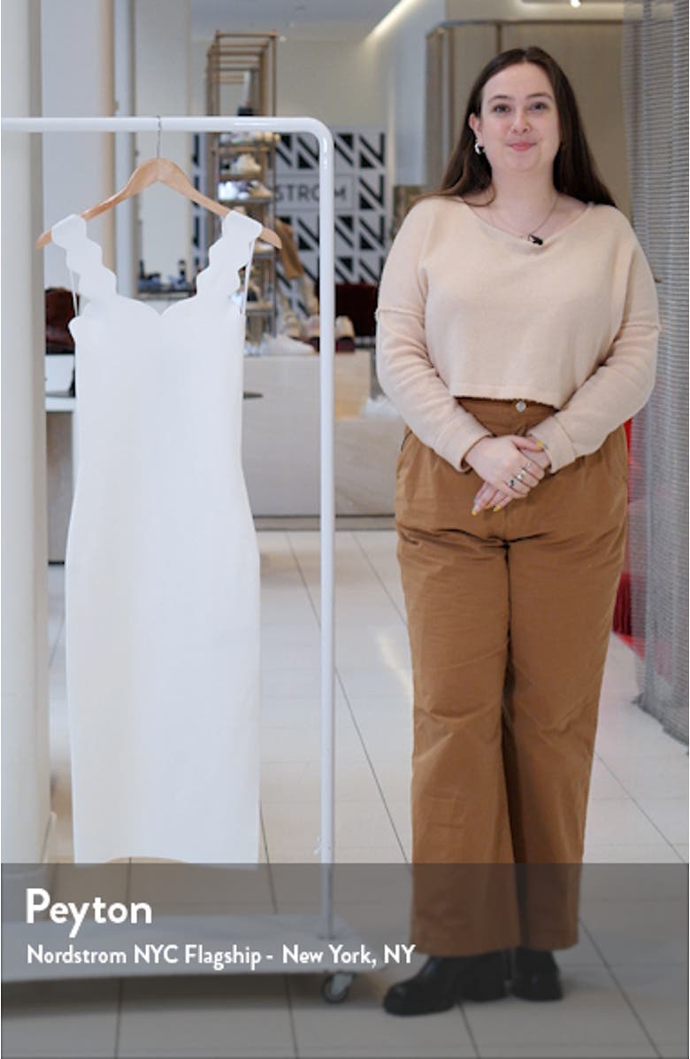 Sharmay Scallop Body-Con Midi Dress, sales video thumbnail