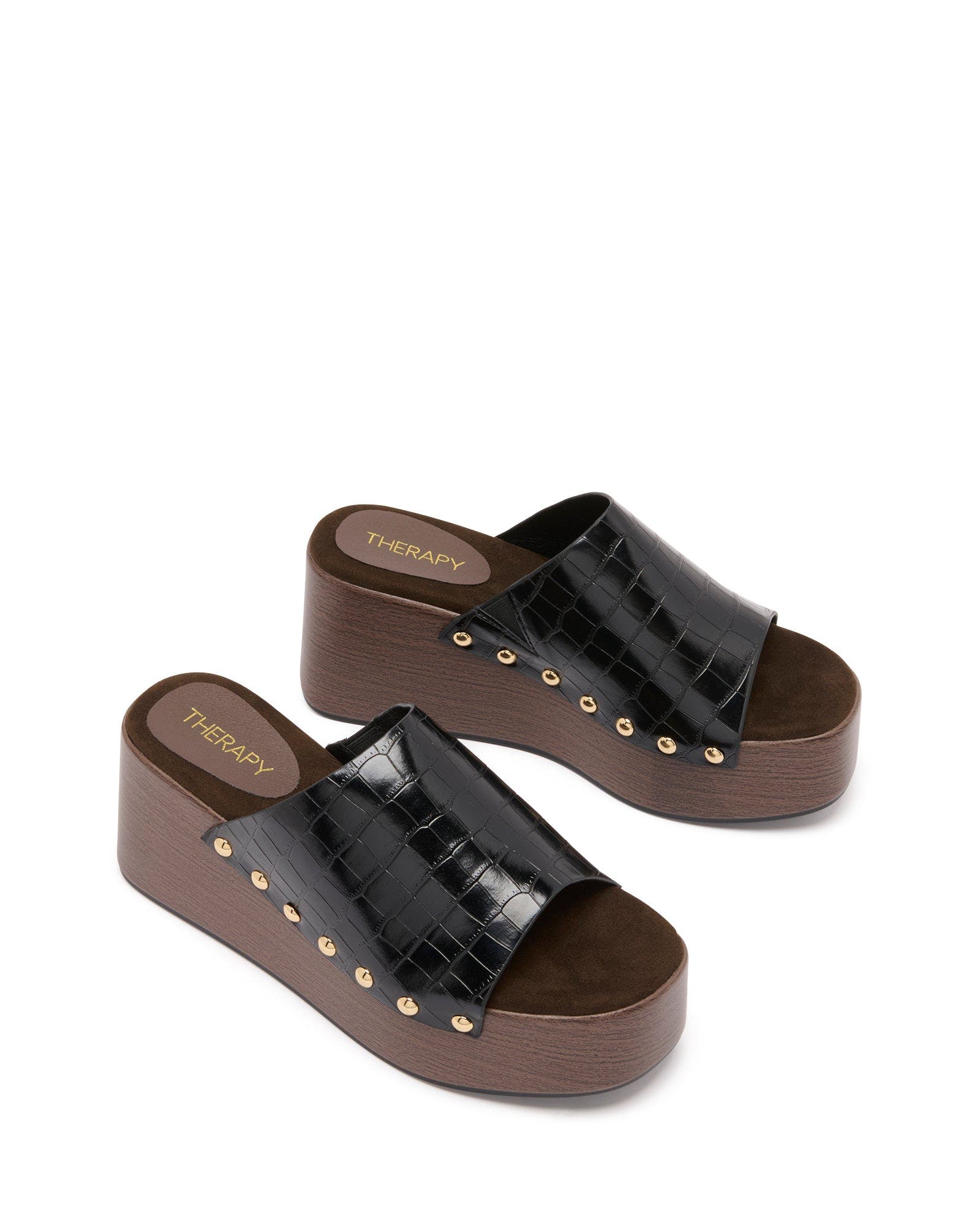 Imani Round Toe Imani Platform Clog, Alternate, color, Black Croc Pu