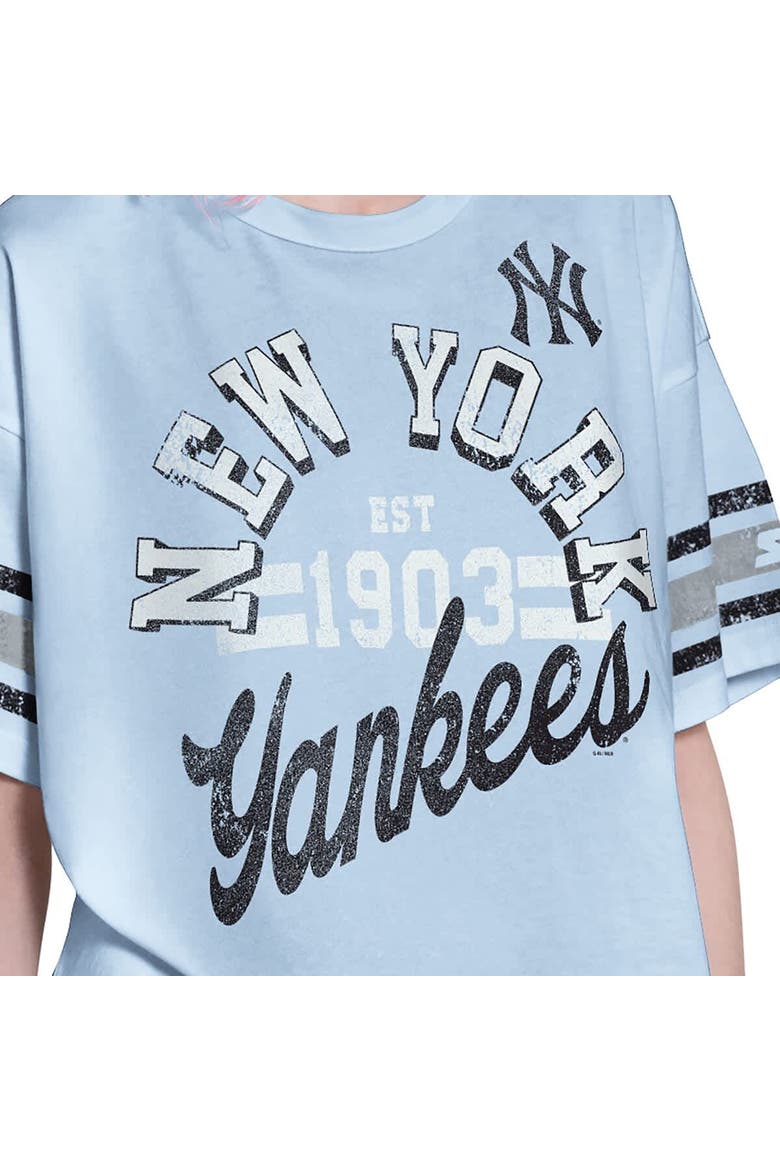 Women's Starter  Light Blue New York Yankees Cropped Hurry Up Offense T-Shirt, Alternate, color, Light Blue