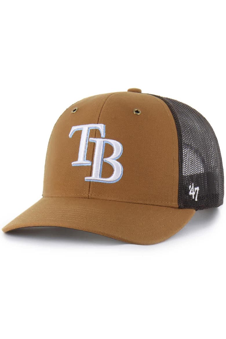 Men's Carhartt x '47  Brown Tampa Bay Rays Trucker Adjustable Hat, Main, color, Brown