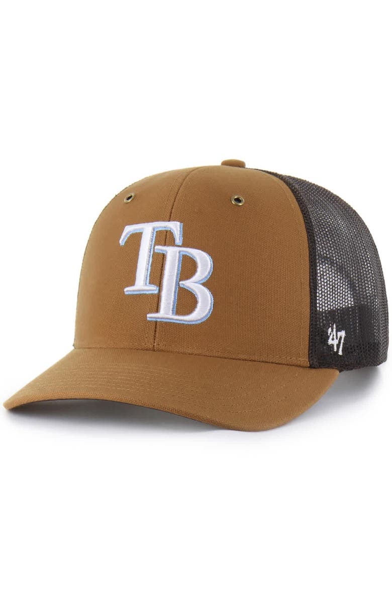 CARHARTT X 47 Men's Carhartt x '47  Brown Tampa Bay Rays Trucker Adjustable Hat, Main, color, Brown