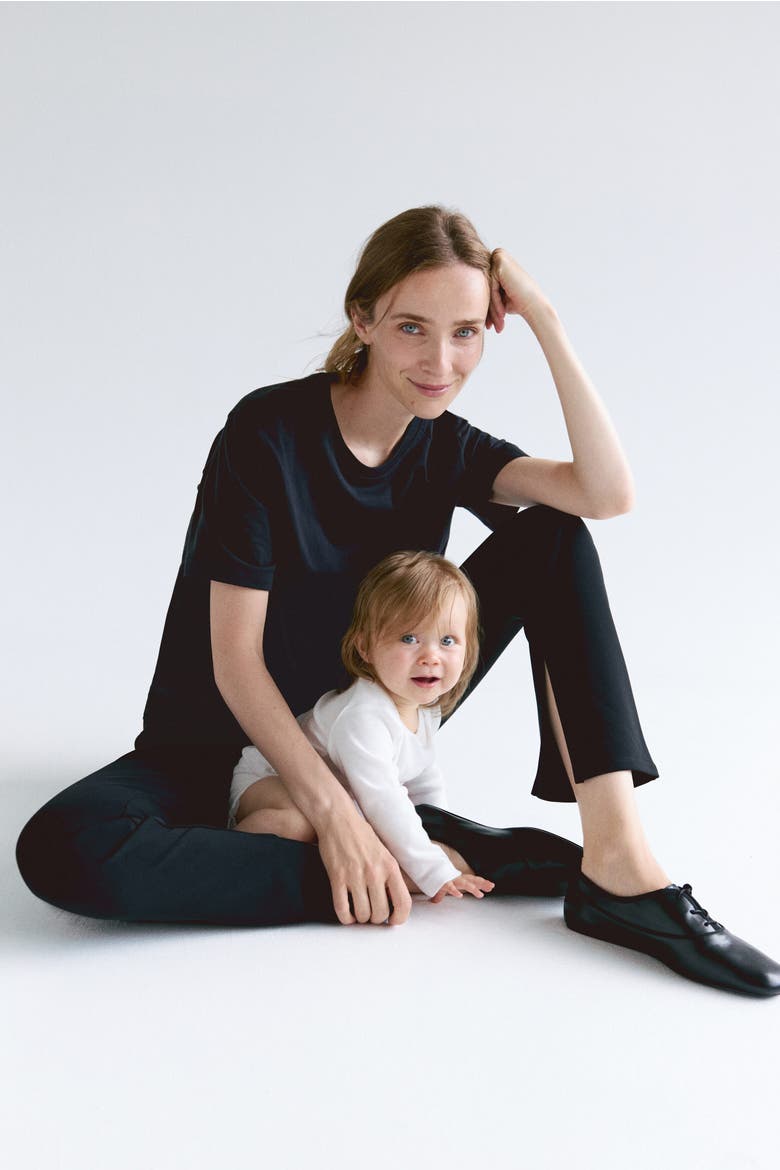Mama Lace-Trimmed Nursing T-Shirt, Alternate, color, Black