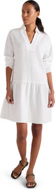Haven Well Within Textured Cotton Gauze Drop Waist Dress