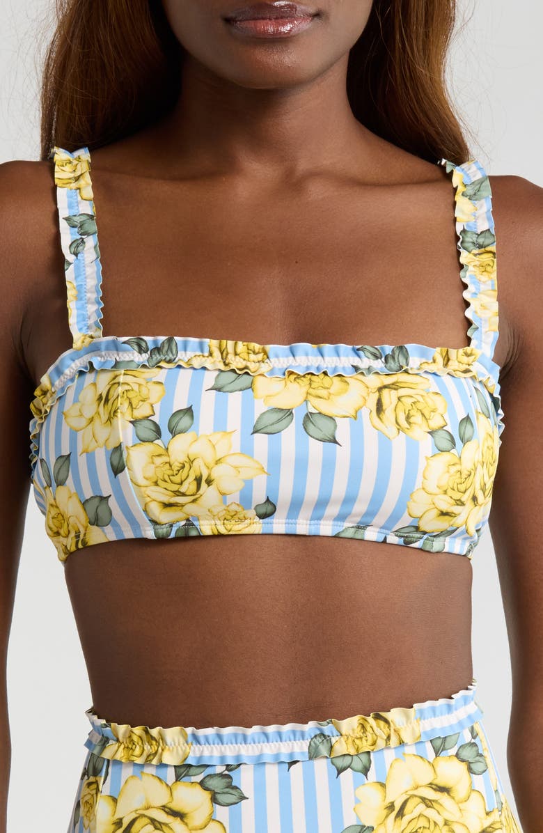 Hutch Ruffle Trim Bikini Top, Main, color, Yellow Rose