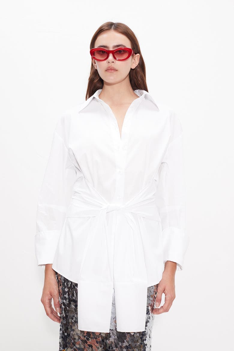 Inna Poplin Top, Alternate, color, MACADAMIA