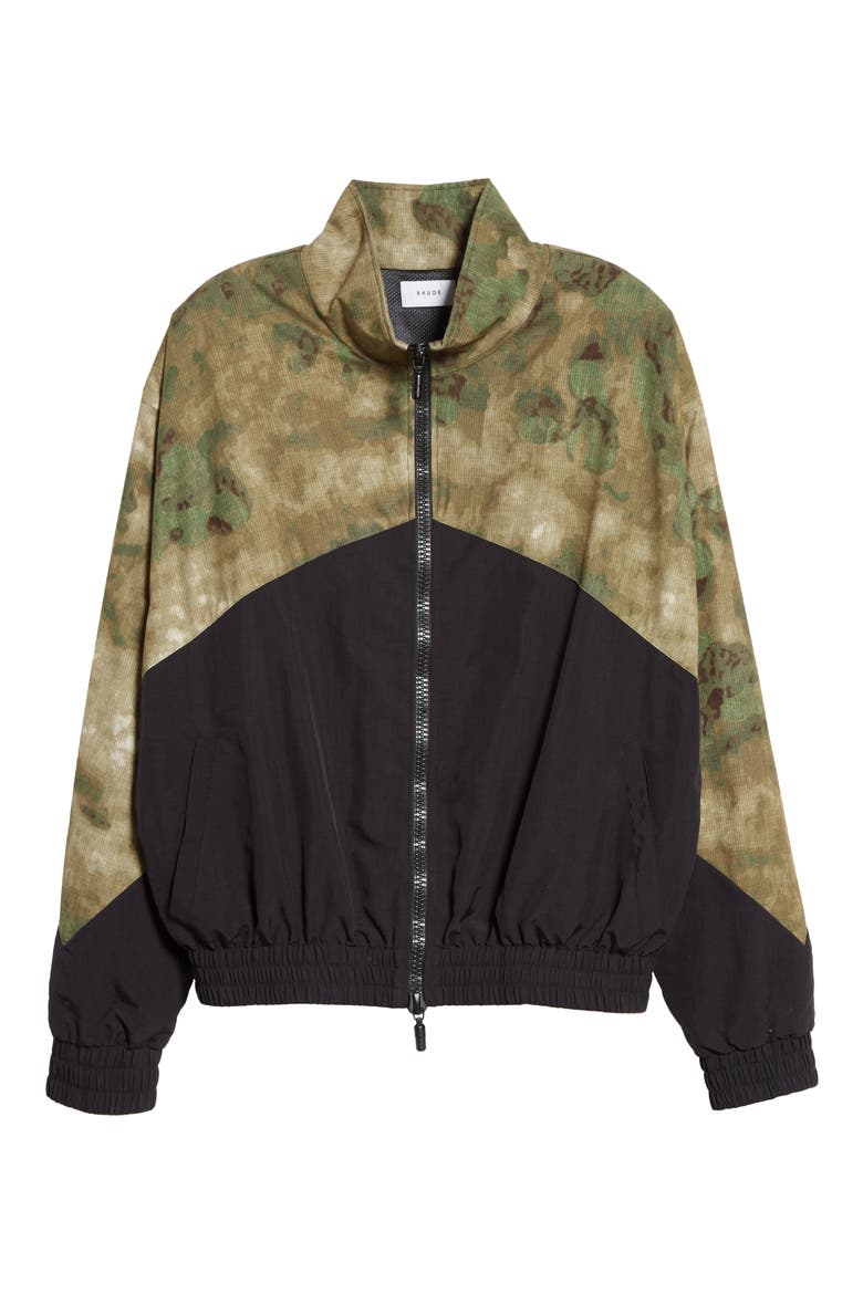 Camo Water Resistant Nylon Flight Jacket, Alternate, color, BLACK CAMO
