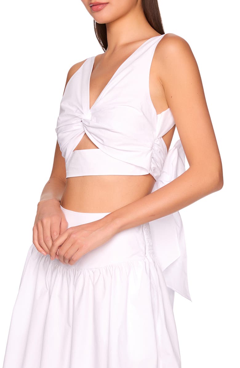 Susana Monaco Twist Front Back Tie Cotton Poplin Top, Alternate, color, 