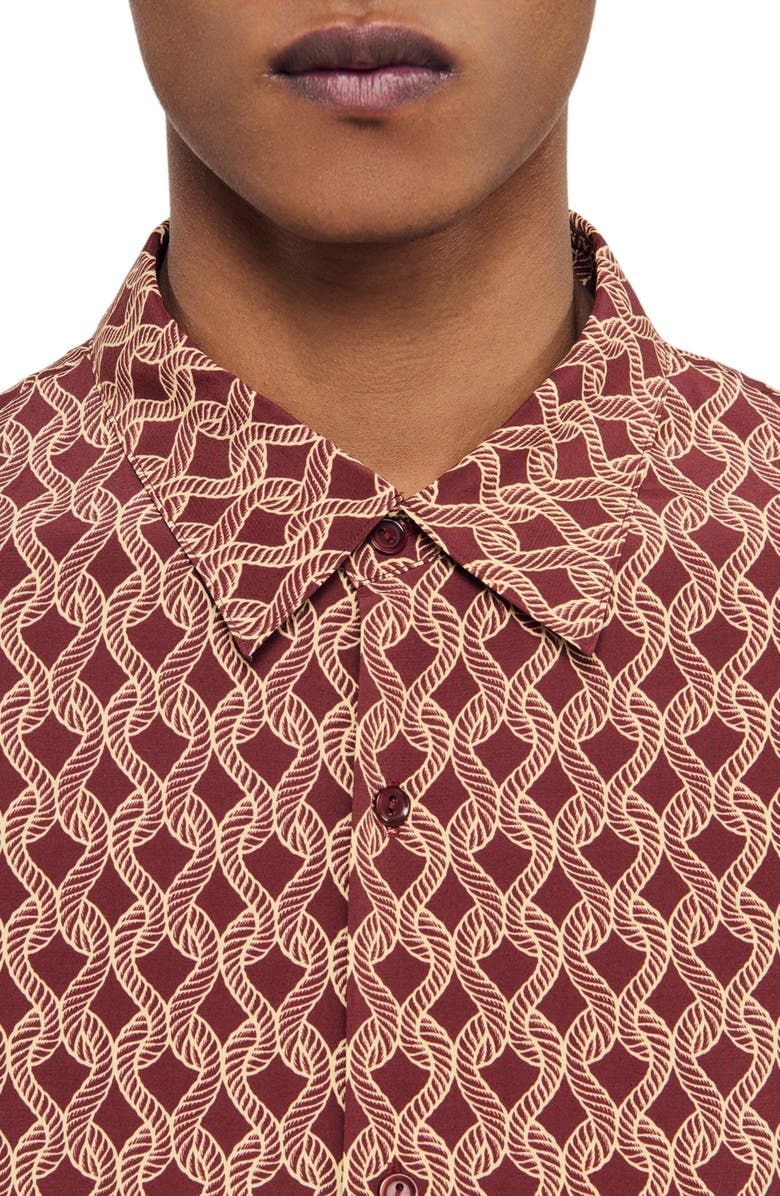 SANDRO Rope print shirt, Alternate, color, Terra