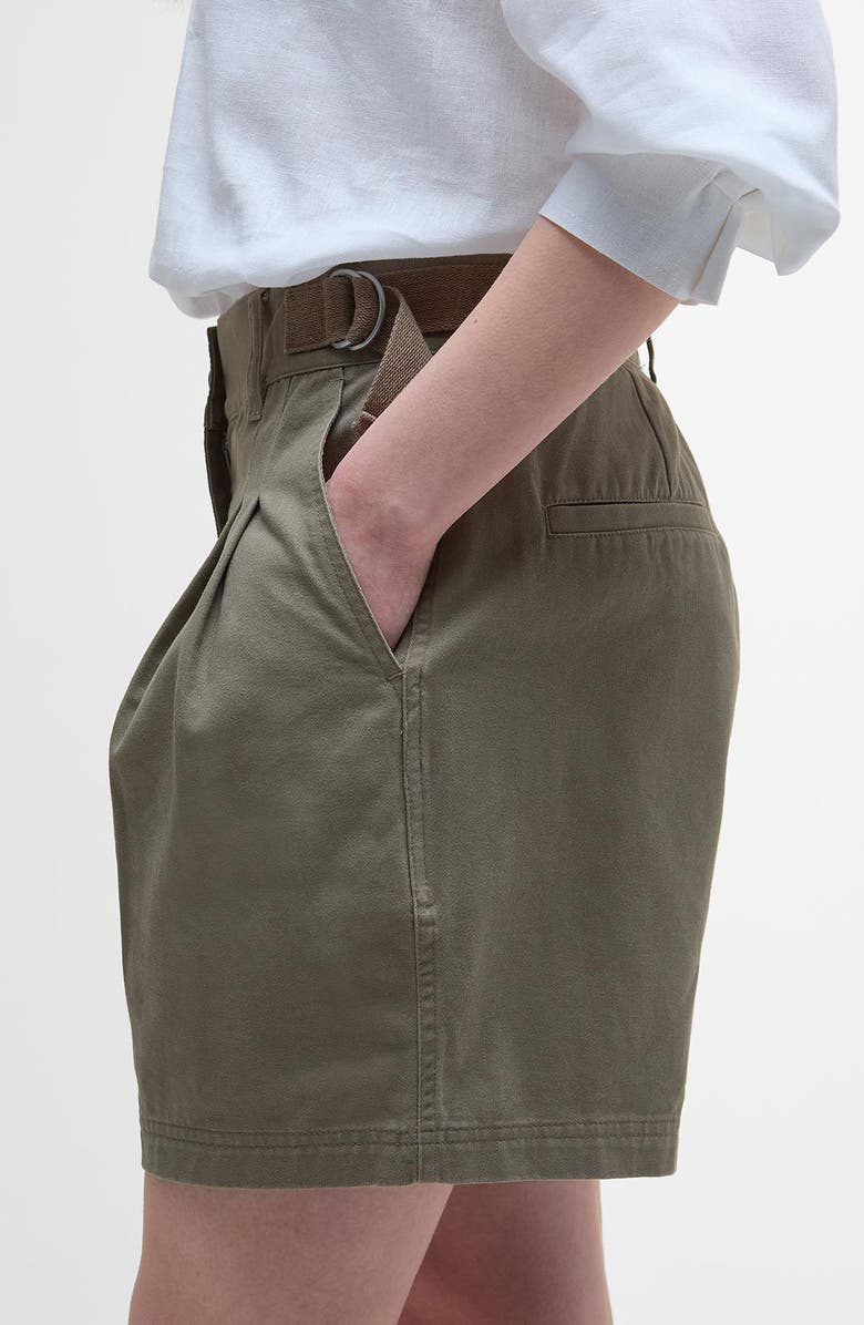 Barbour Cecile Cotton Twill Shorts, Alternate, color, Dusky Green