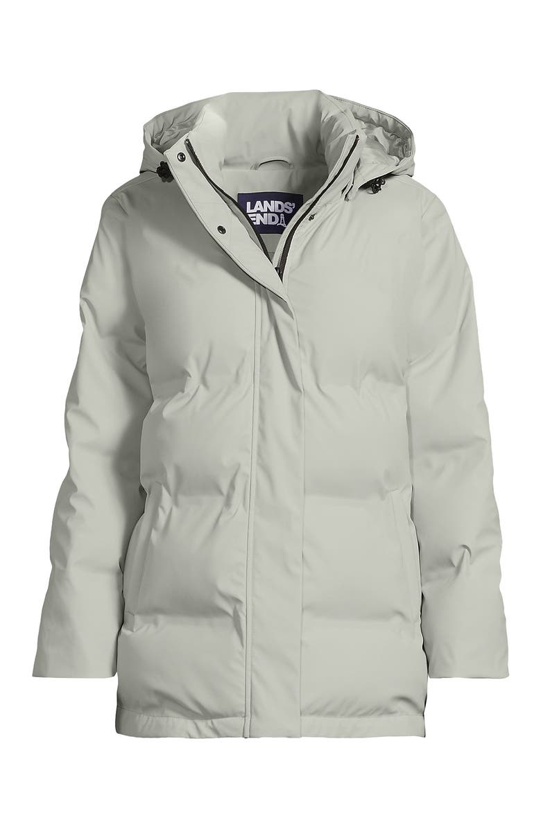 Lands' End Squall Insulated Slicker Puffer Jacket, Alternate, color, Soft Silver