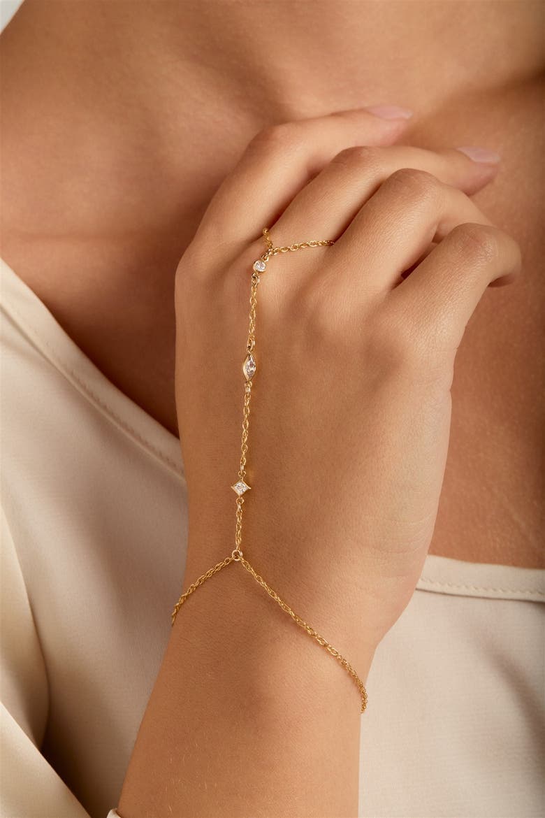 Tavi Hand Chain, Alternate, color, Gold
