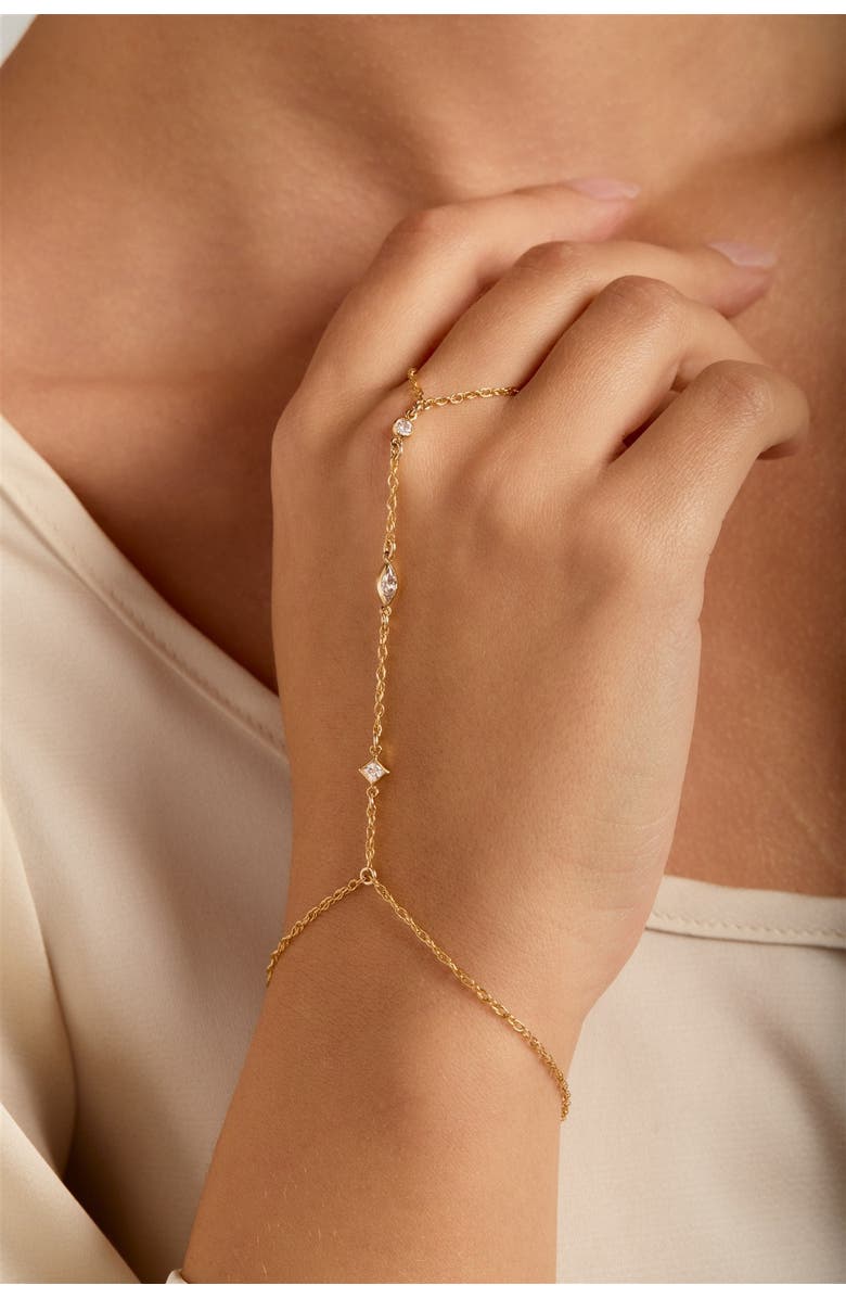 Set & Stones Tavi Hand Chain, Alternate, color, Gold